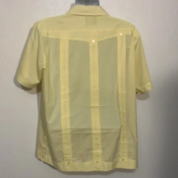 Guayabera by Haband of Paterson yellow mens shirt L - Picture 8 of 10